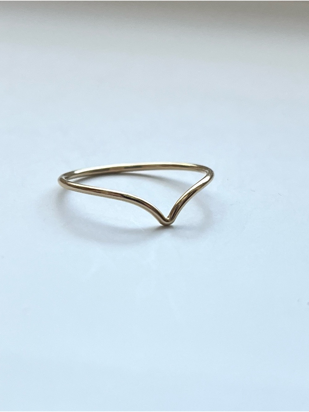 14K Gold Filled V-Shaped Minimalist Women's Ring